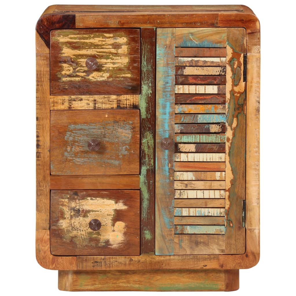 Sideboard With 3 Drawers 55X30X70 Cm Solid Wood Reclaimed