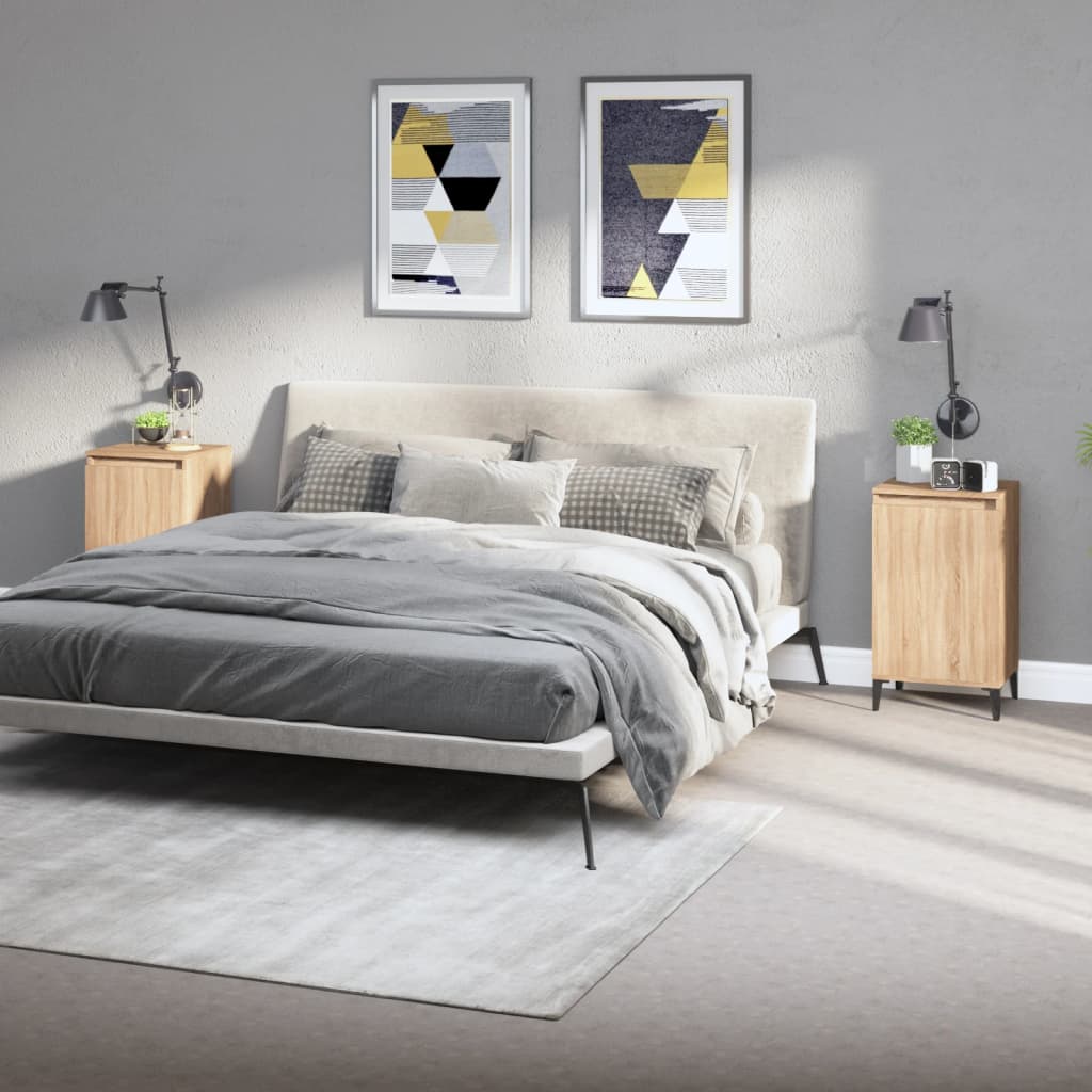 Bedside Cabinet 40X35X70 Cm Engineered Wood