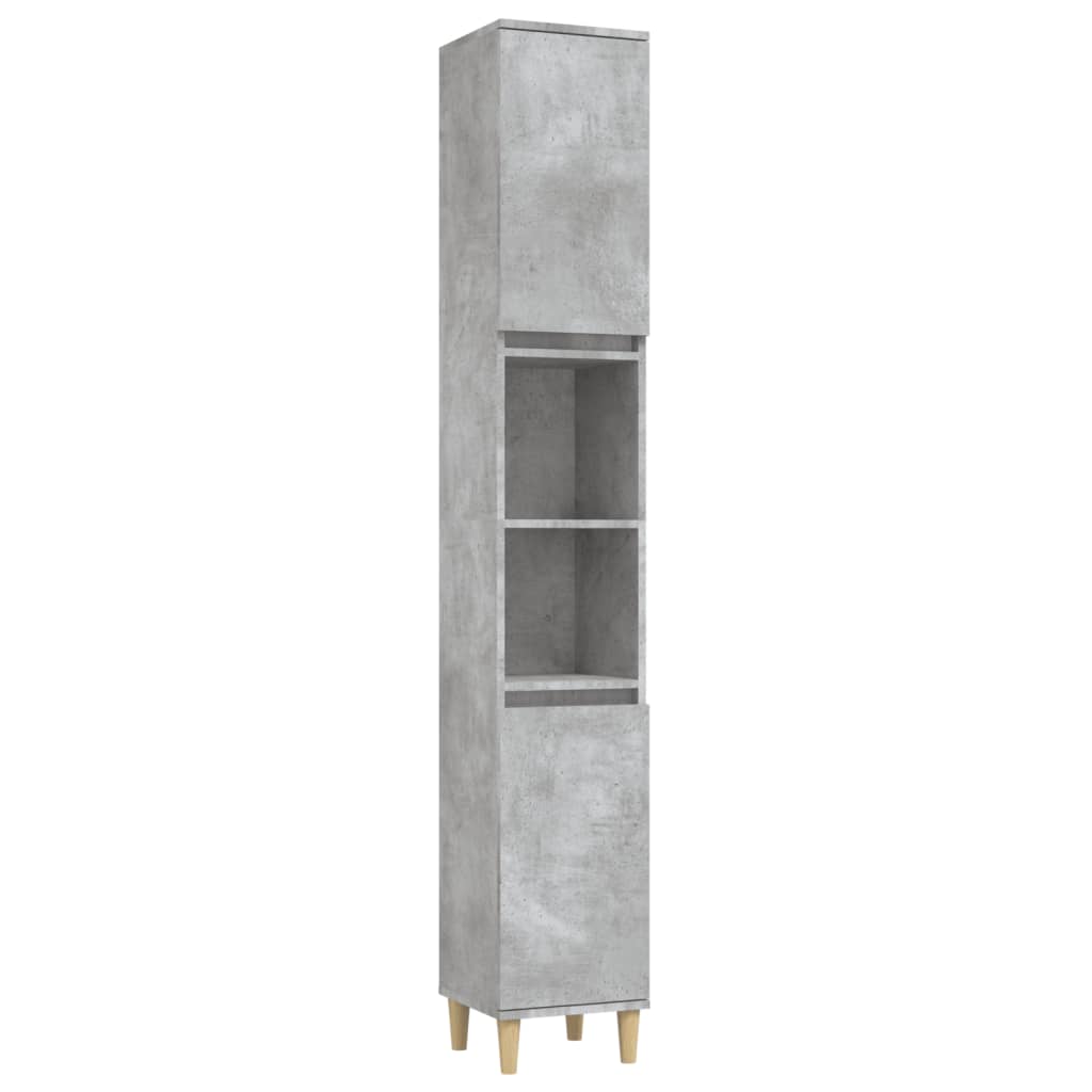 Bathroom Cabinet Concrete Grey 30X30X190 Cm Engineered Wood