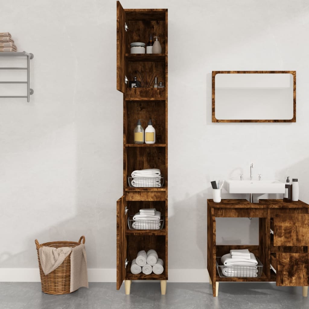 Bathroom Cabinet 30X30X190 Cm Engineered Wood