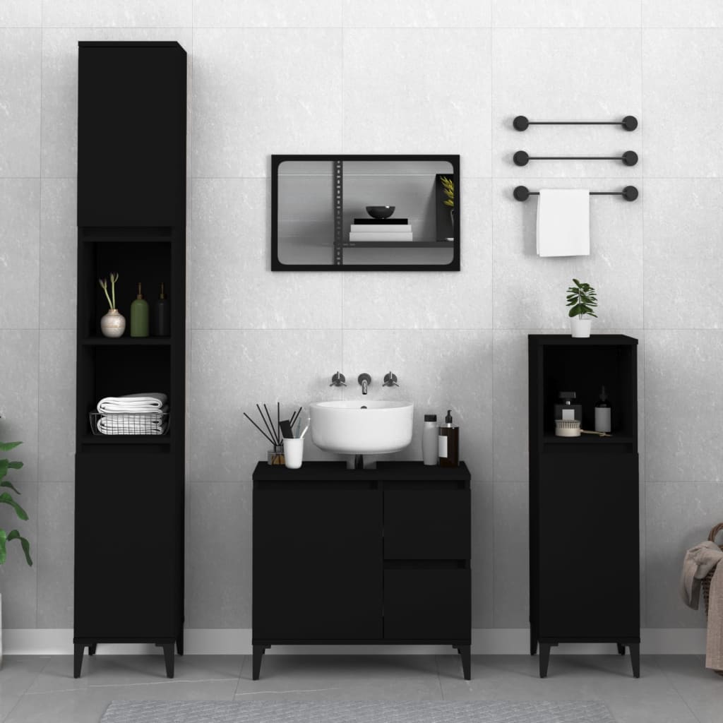 Bathroom Cabinet 30X30X190 Cm Engineered Wood
