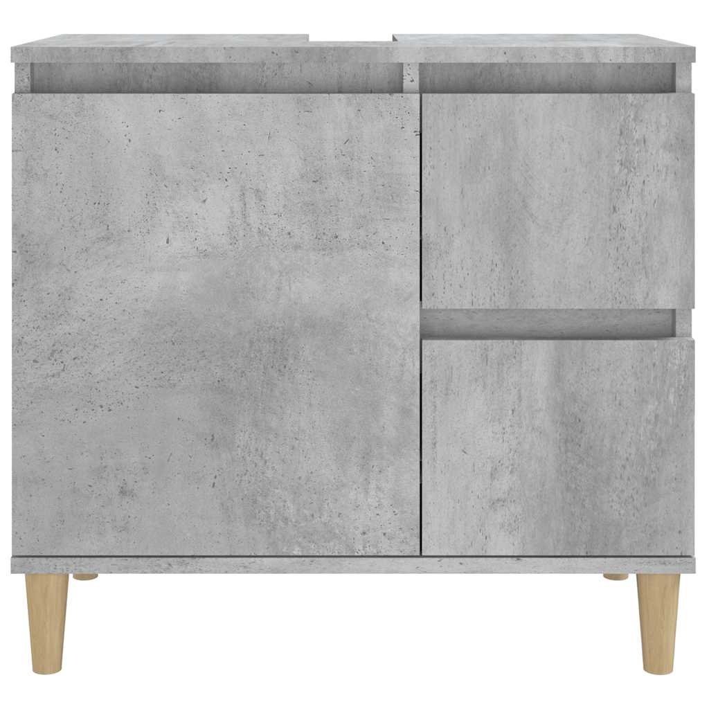 Bathroom Cabinet Concrete 65X33X60 Cm Engineered Wood