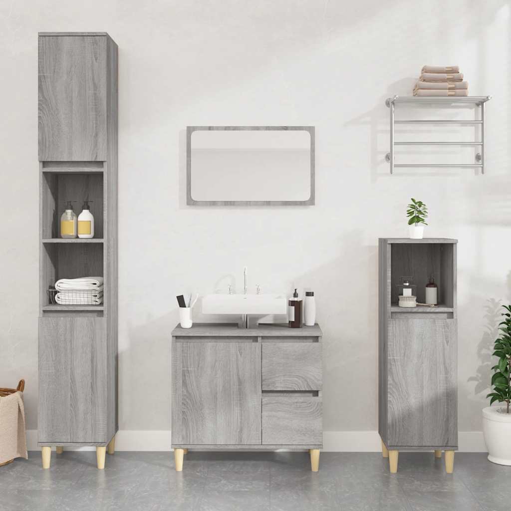 Bathroom Cabinet Concrete 65X33X60 Cm Engineered Wood