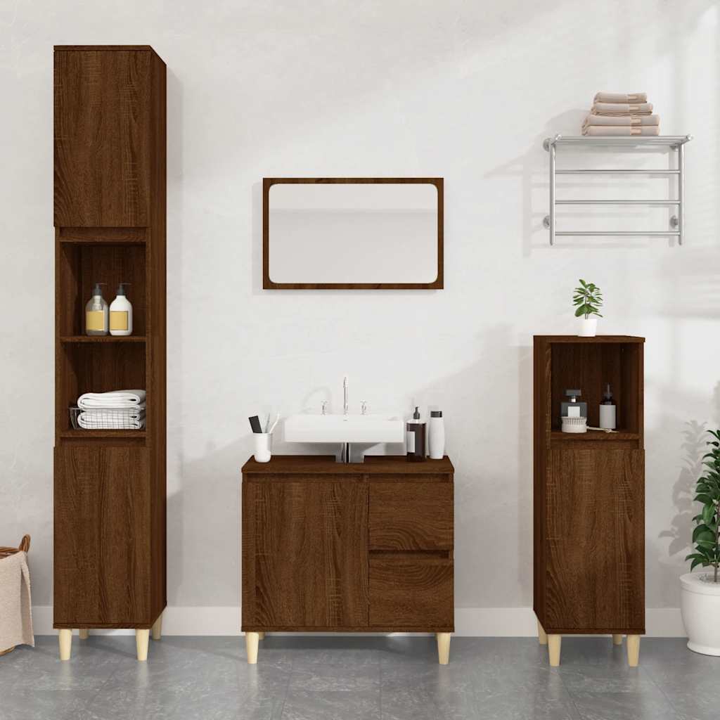 Bathroom Cabinet Concrete 65X33X60 Cm Engineered Wood
