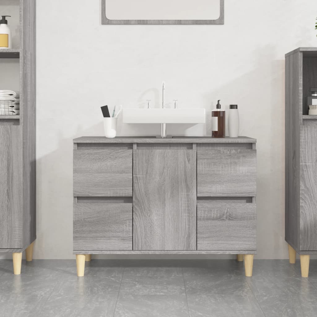 Sink Cabinet 80X33X60 Cm Engineered Wood
