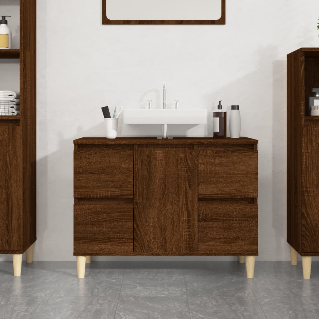 Sink Cabinet 80X33X60 Cm Engineered Wood