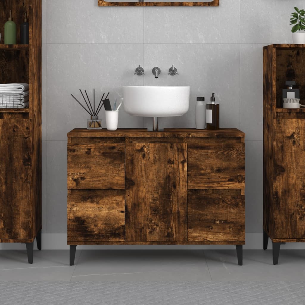 Sink Cabinet 80X33X60 Cm Engineered Wood
