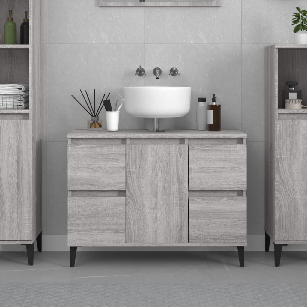 Sink Cabinet 80X33X60 Cm Engineered Wood