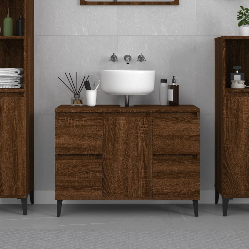 Sink Cabinet 80X33X60 Cm Engineered Wood