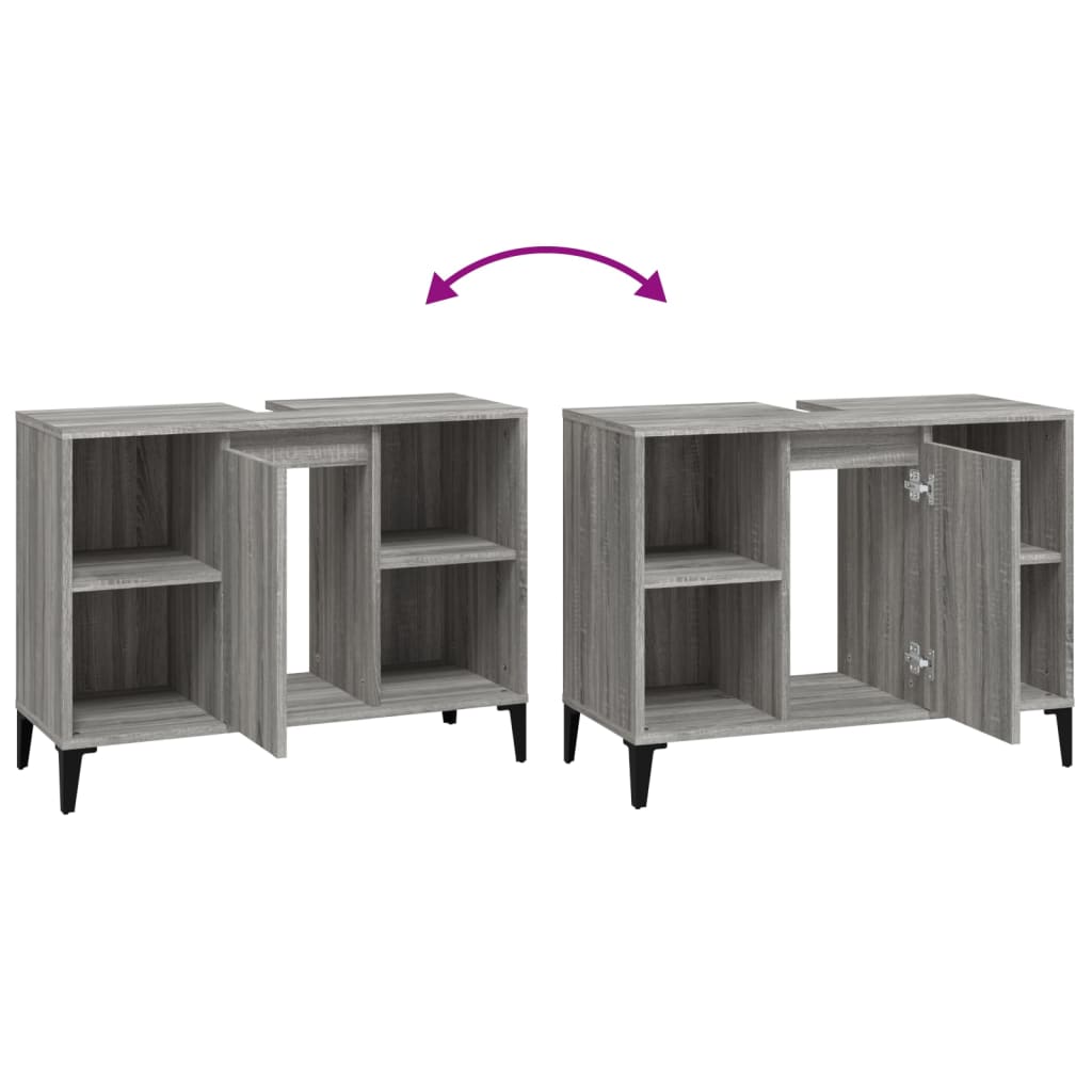 Sink Cabinet 80X33X60 Cm Engineered Wood