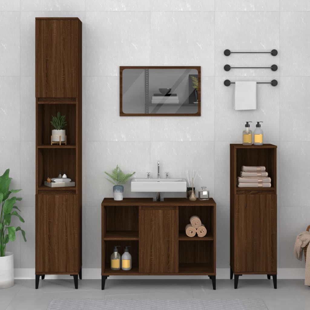 Sink Cabinet 80X33X60 Cm Engineered Wood
