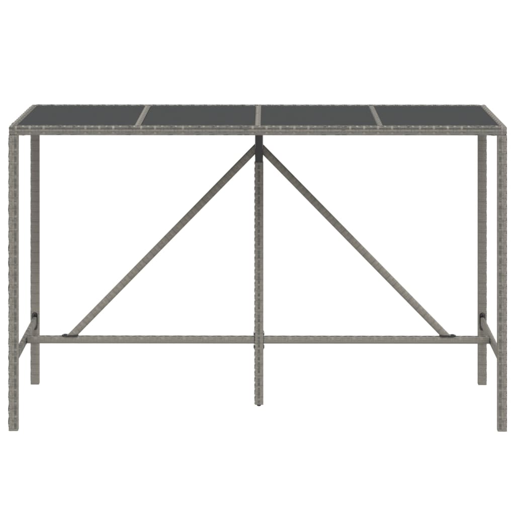Bar Table With Glass Top Poly Rattan