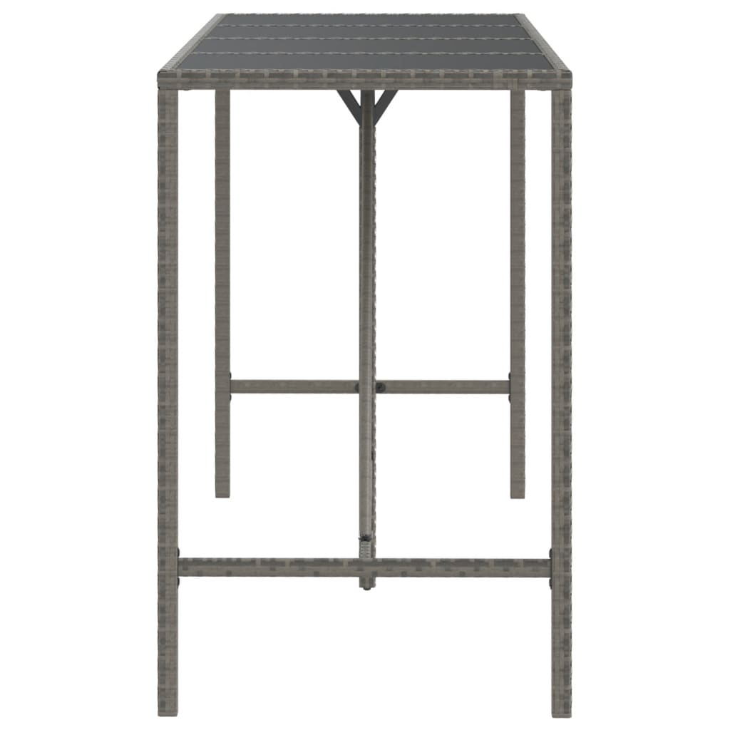 Bar Table With Glass Top Poly Rattan