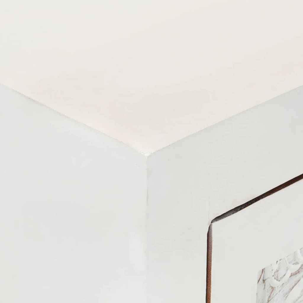 Sideboard White 55X30X90 Cm Solid Wood Acacia