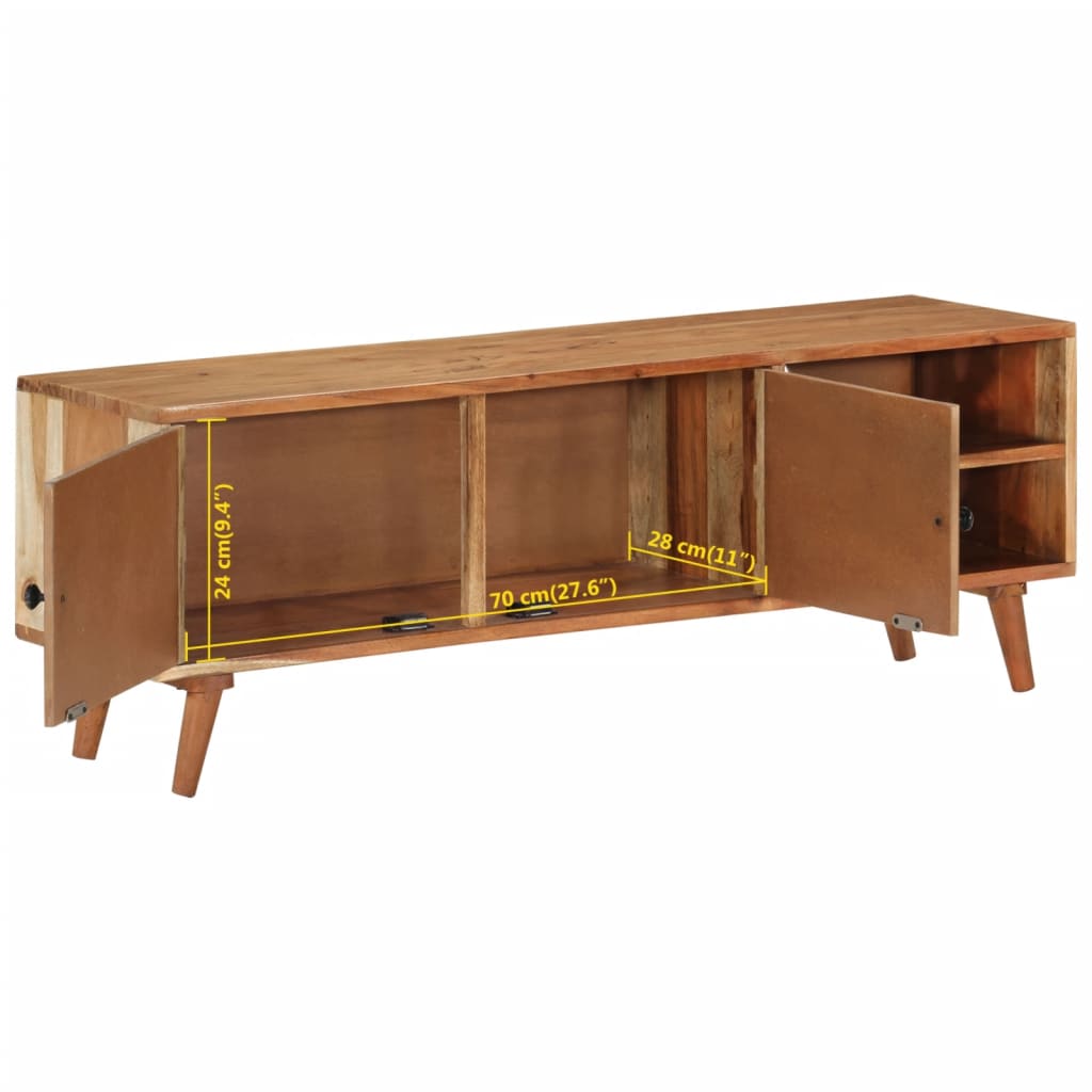 Tv Cabinet 112X30X40 Cm Solid Wood Acacia