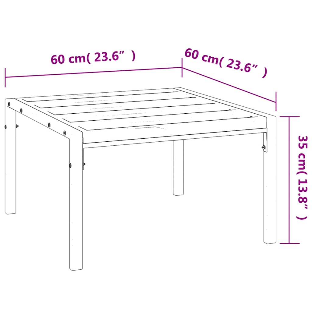 Garden Coffee Table 60X60X35 Cm Steel