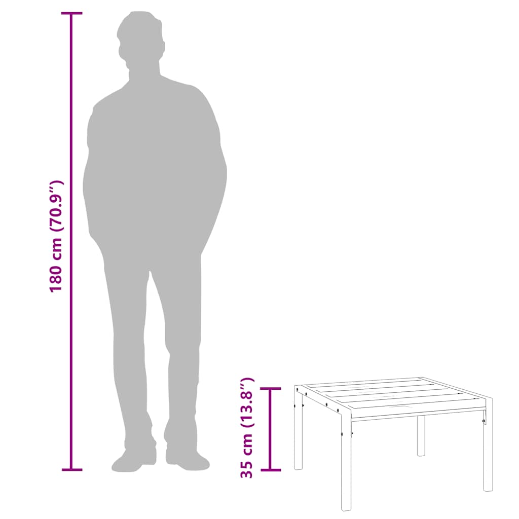 Garden Coffee Table 60X60X35 Cm Steel