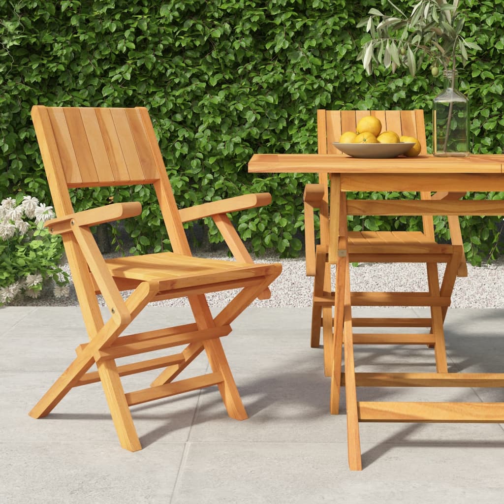 Folding Garden Chairs 4 Pcs 55X61X90 Cm Solid Wood Teak
