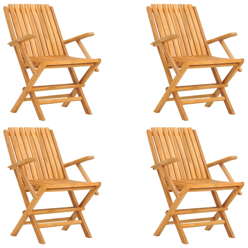 Folding Garden Chairs 4 Pcs 61X67X90 Cm Solid Wood Teak