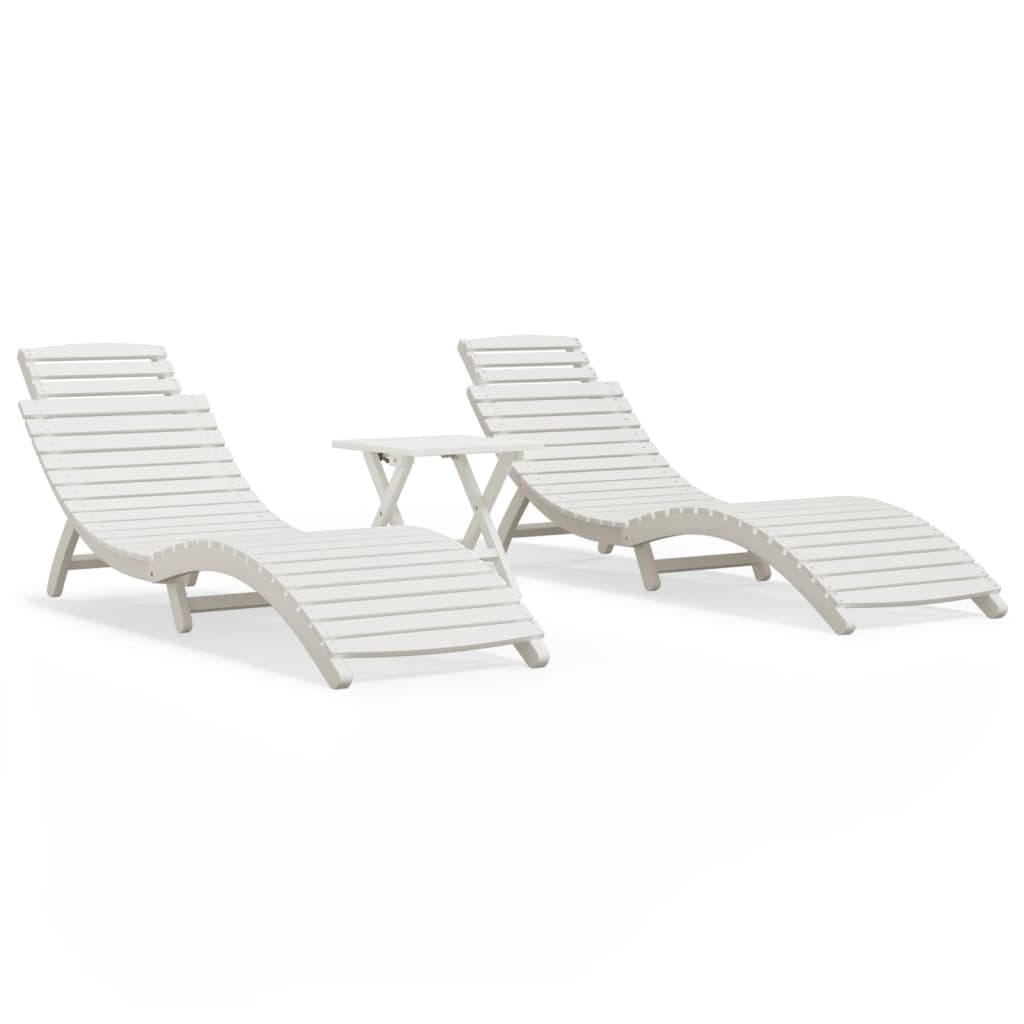 Sun Loungers 2 Pcs Solid Wood Acacia