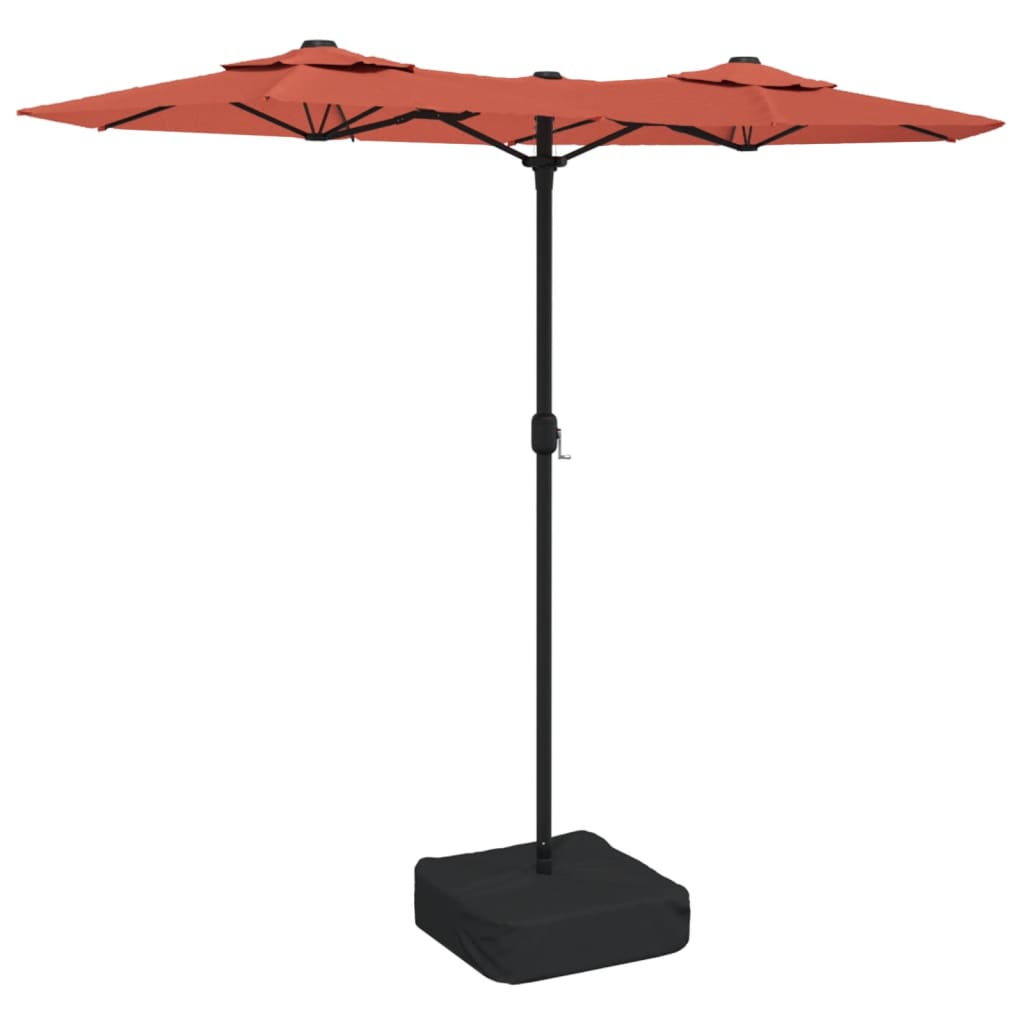 Double-Head Garden Parasol With Leds 316X240 Cm