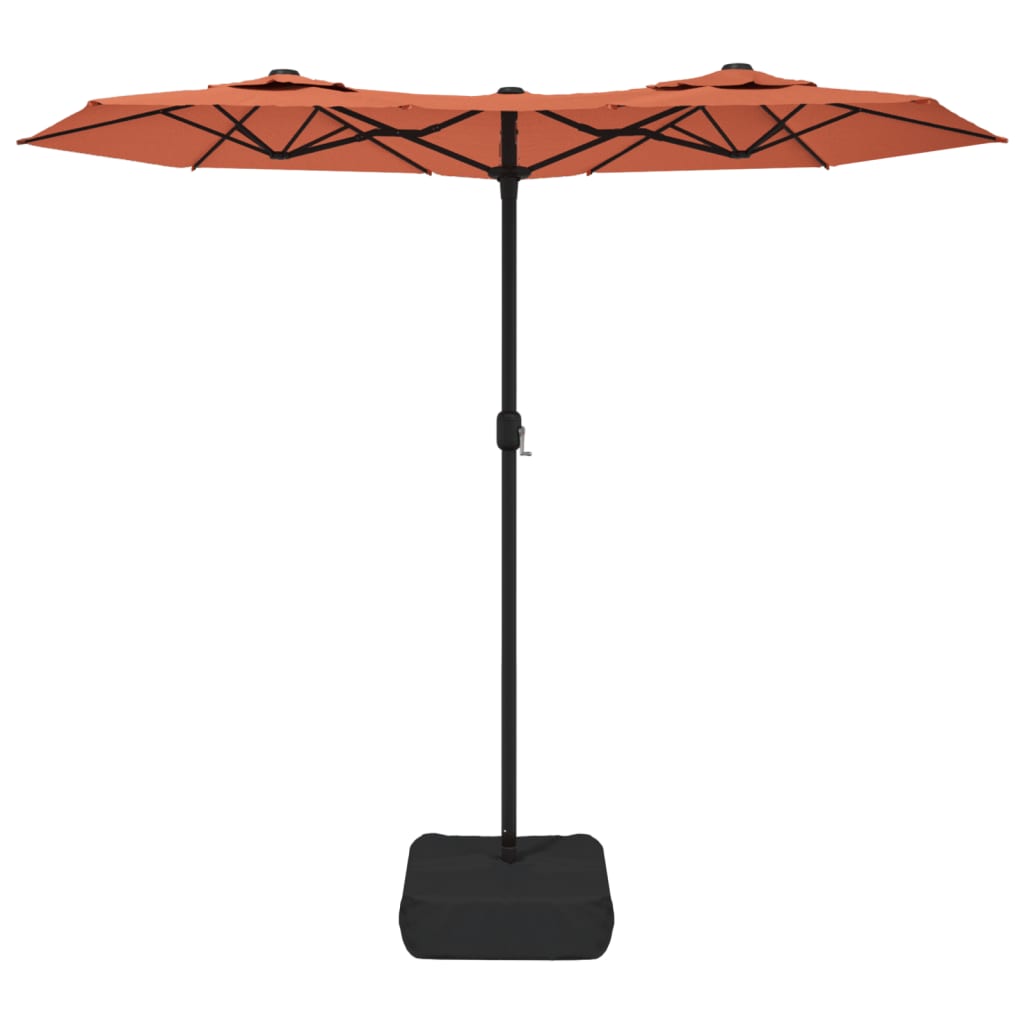 Double-Head Garden Parasol With Leds 316X240 Cm