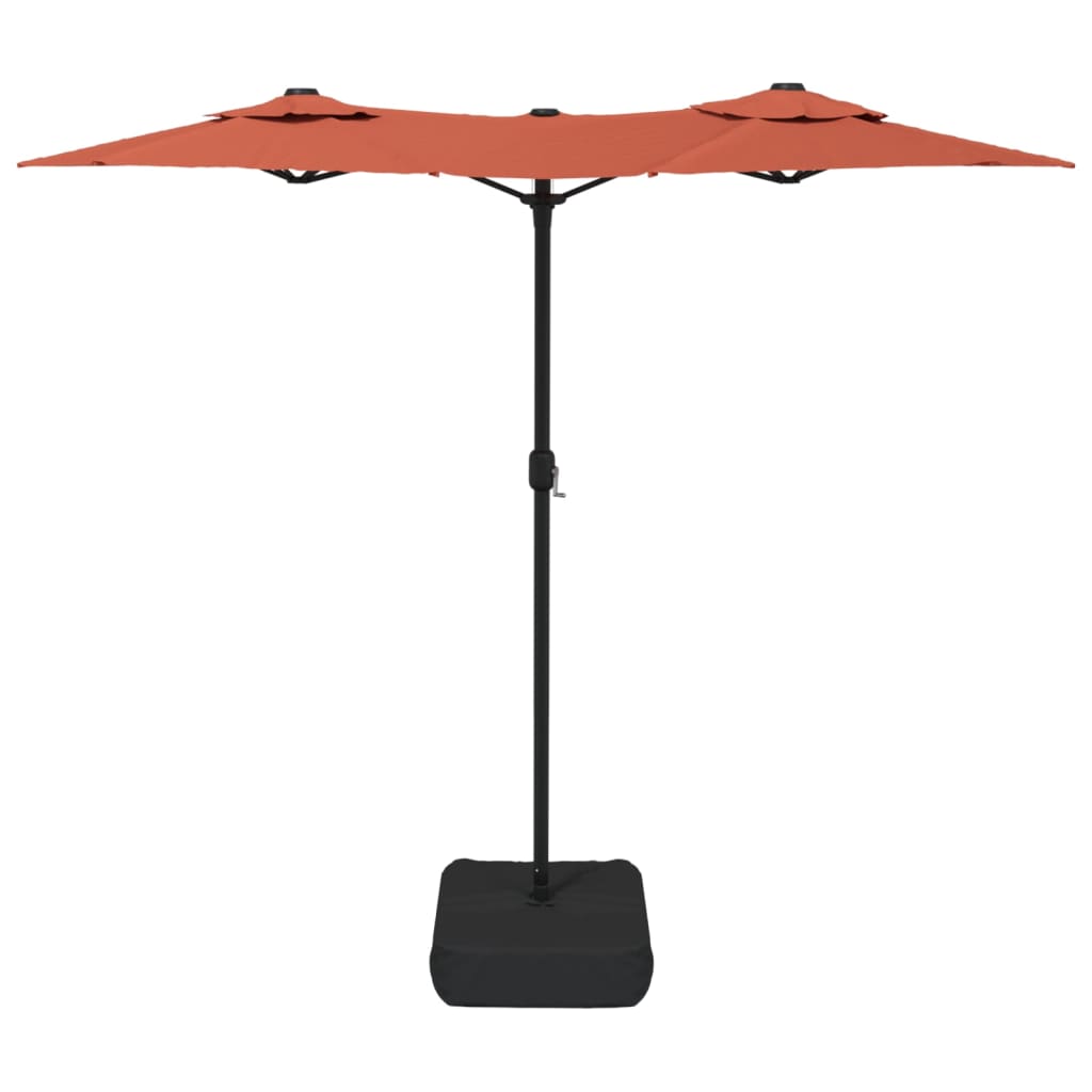 Double-Head Garden Parasol With Leds 316X240 Cm