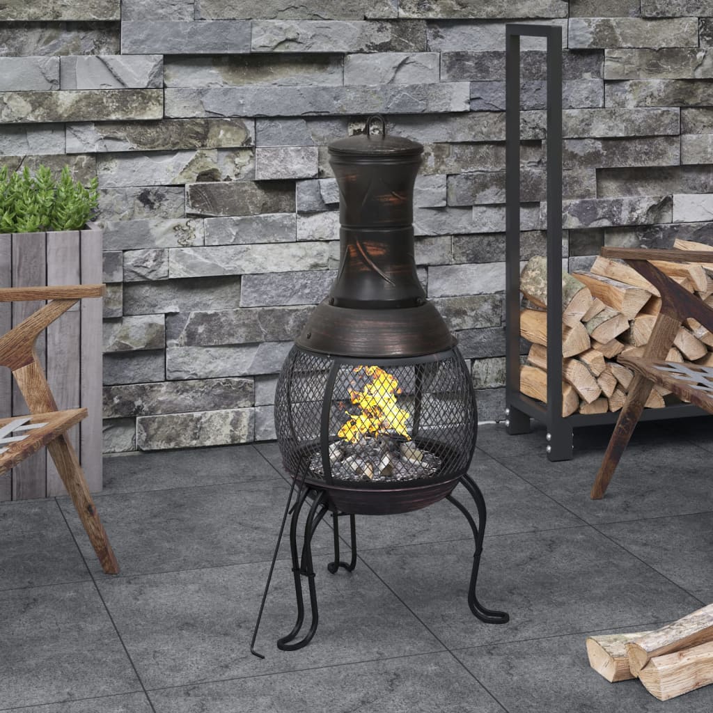 Garden Stove With Poker 39X39X90 Cm Steel