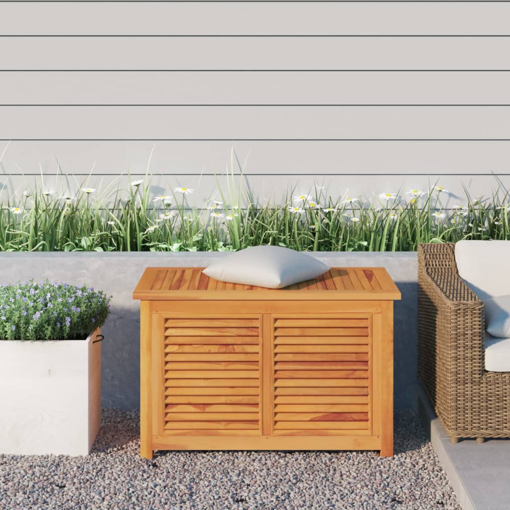 Garden Storage Box With Bag Solid Wood Teak
