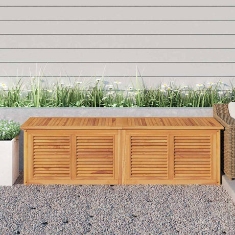 Garden Storage Box With Bag Solid Wood Teak