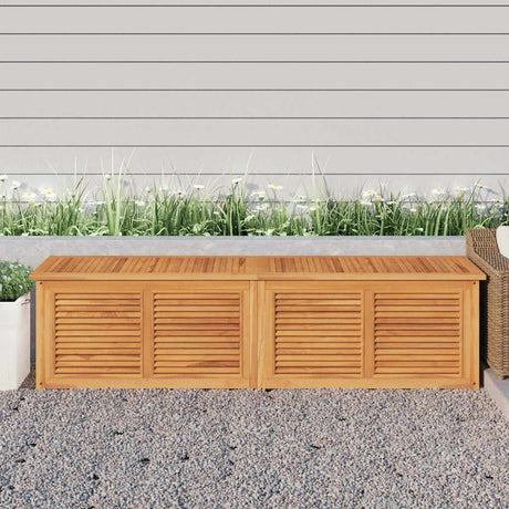 Garden Storage Box With Bag Solid Wood Teak