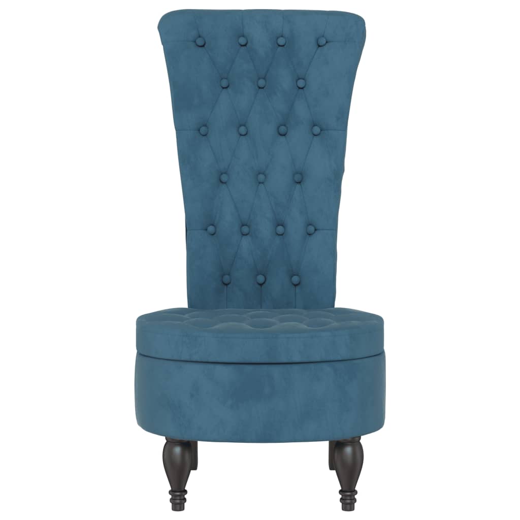 High Back Chair Velvet Button Design