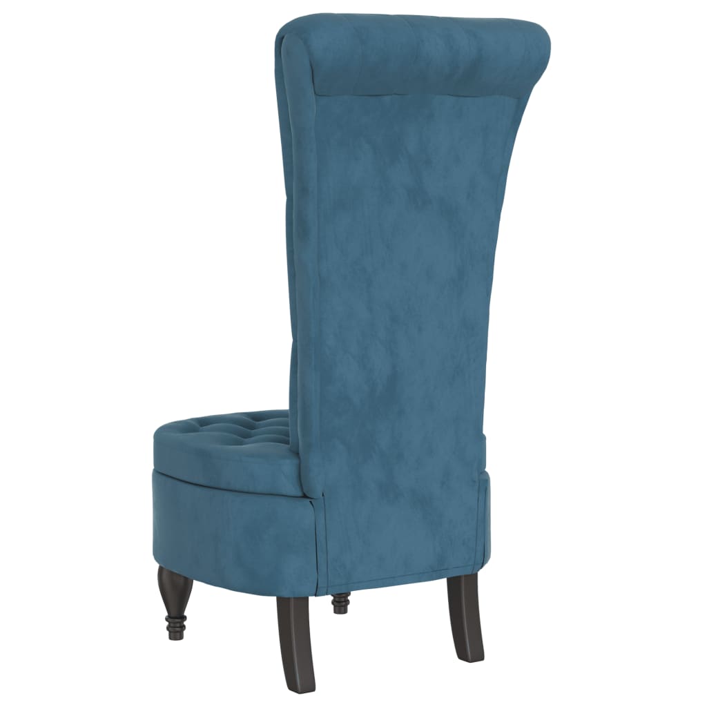 High Back Chair Velvet Button Design