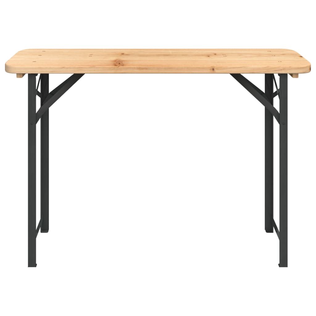 3 Piece Folding Beer Table Set Solid Wood Fir