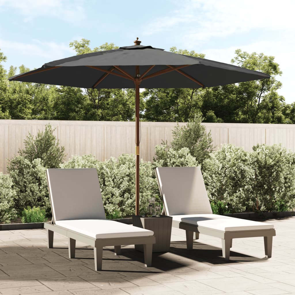 Garden Parasol With Wooden Pole 299X240 Cm