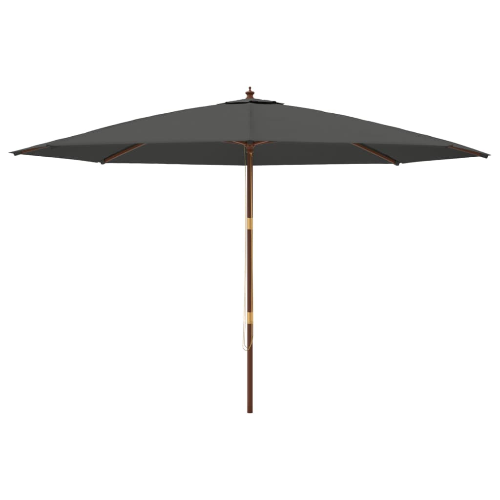 Garden Parasol With Wooden Pole 400X273 Cm
