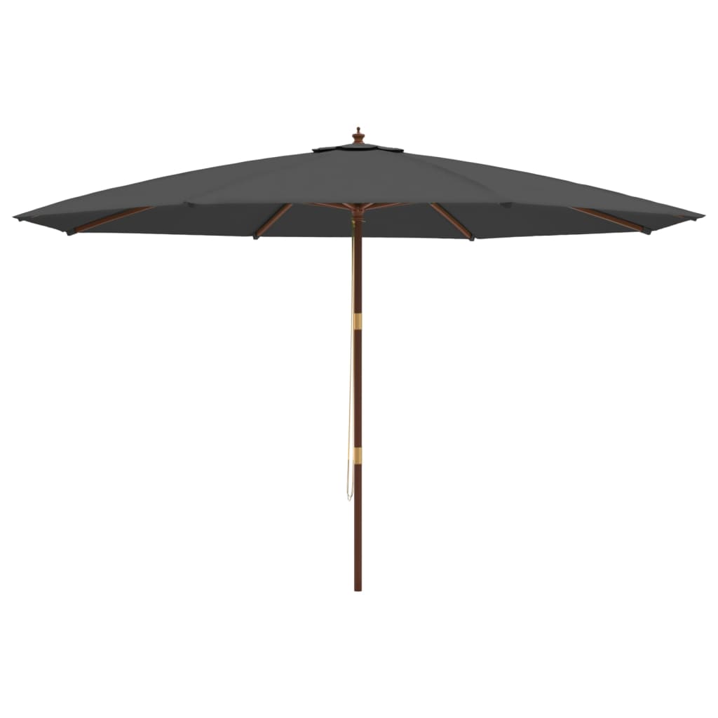 Garden Parasol With Wooden Pole 400X273 Cm