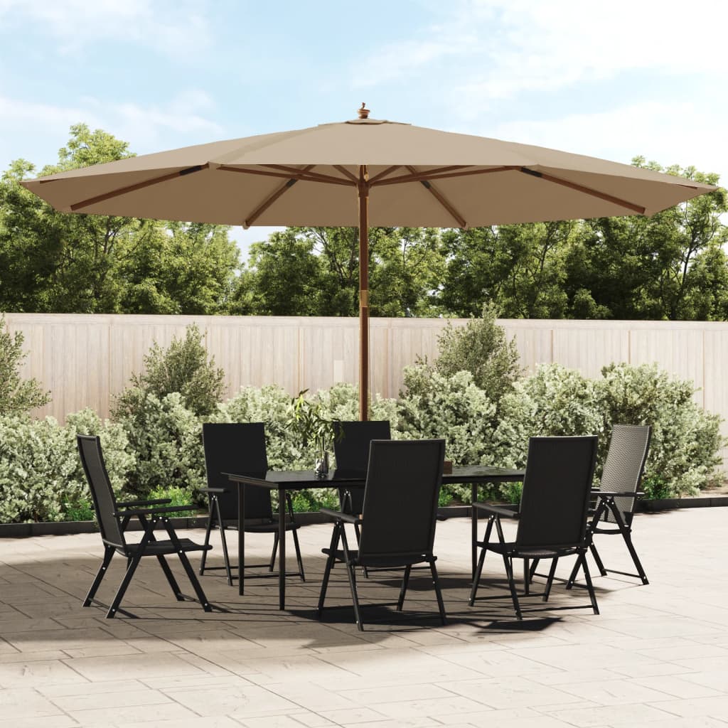 Garden Parasol With Wooden Pole 400X273 Cm