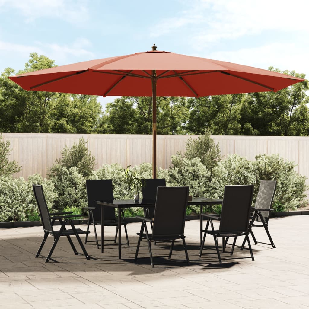 Garden Parasol With Wooden Pole 400X273 Cm