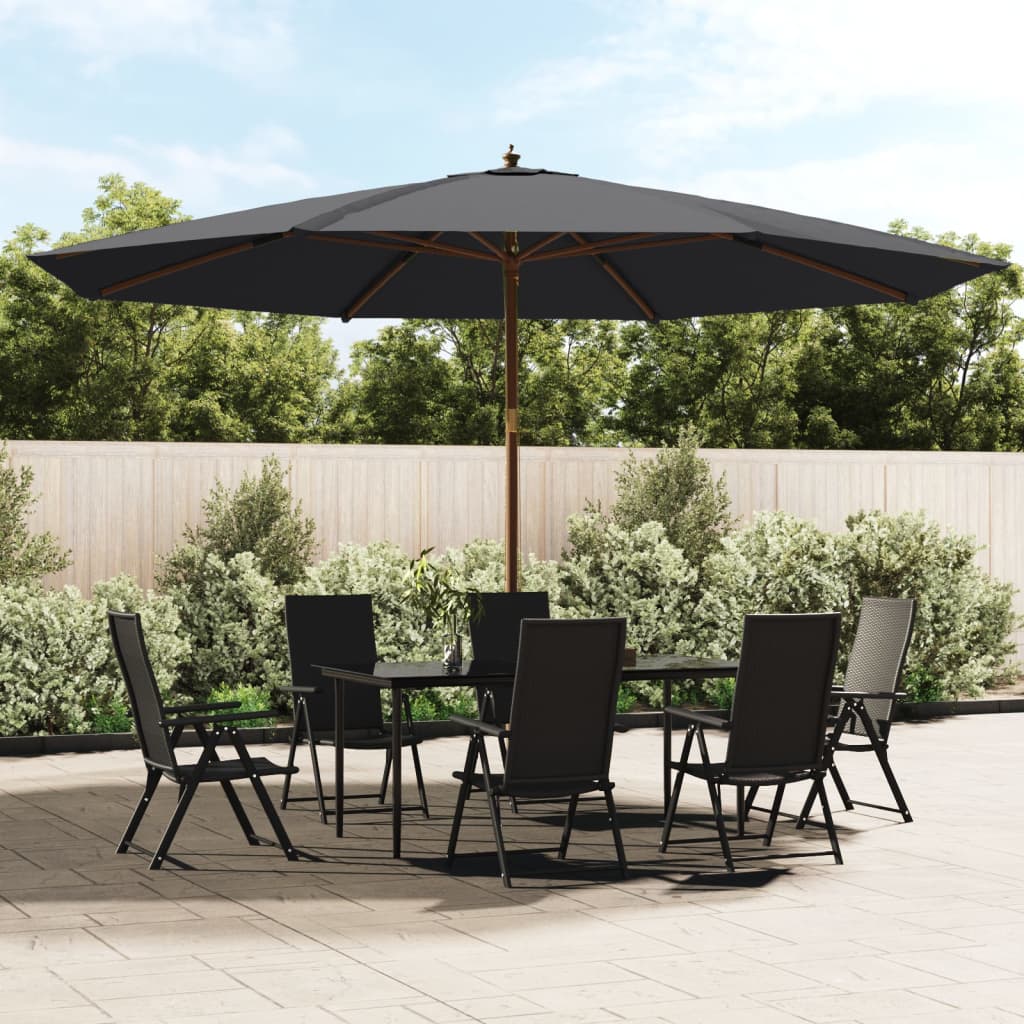 Garden Parasol With Wooden Pole 400X273 Cm