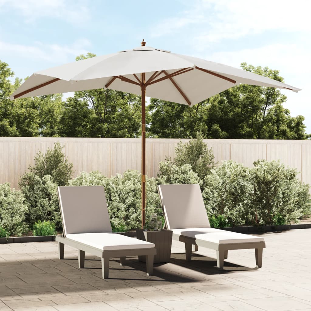 Garden Parasol With Wooden Pole Bordeaux 300X300X273 Cm