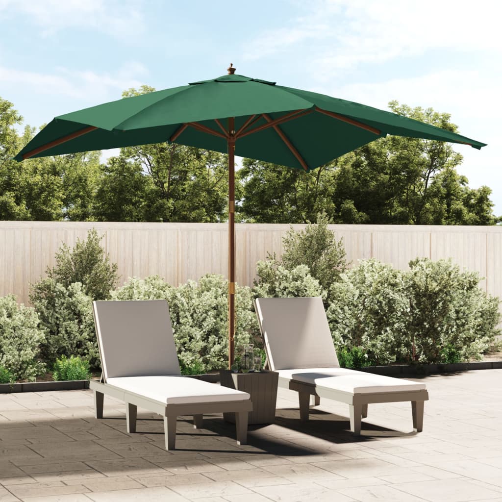 Garden Parasol With Wooden Pole Bordeaux 300X300X273 Cm