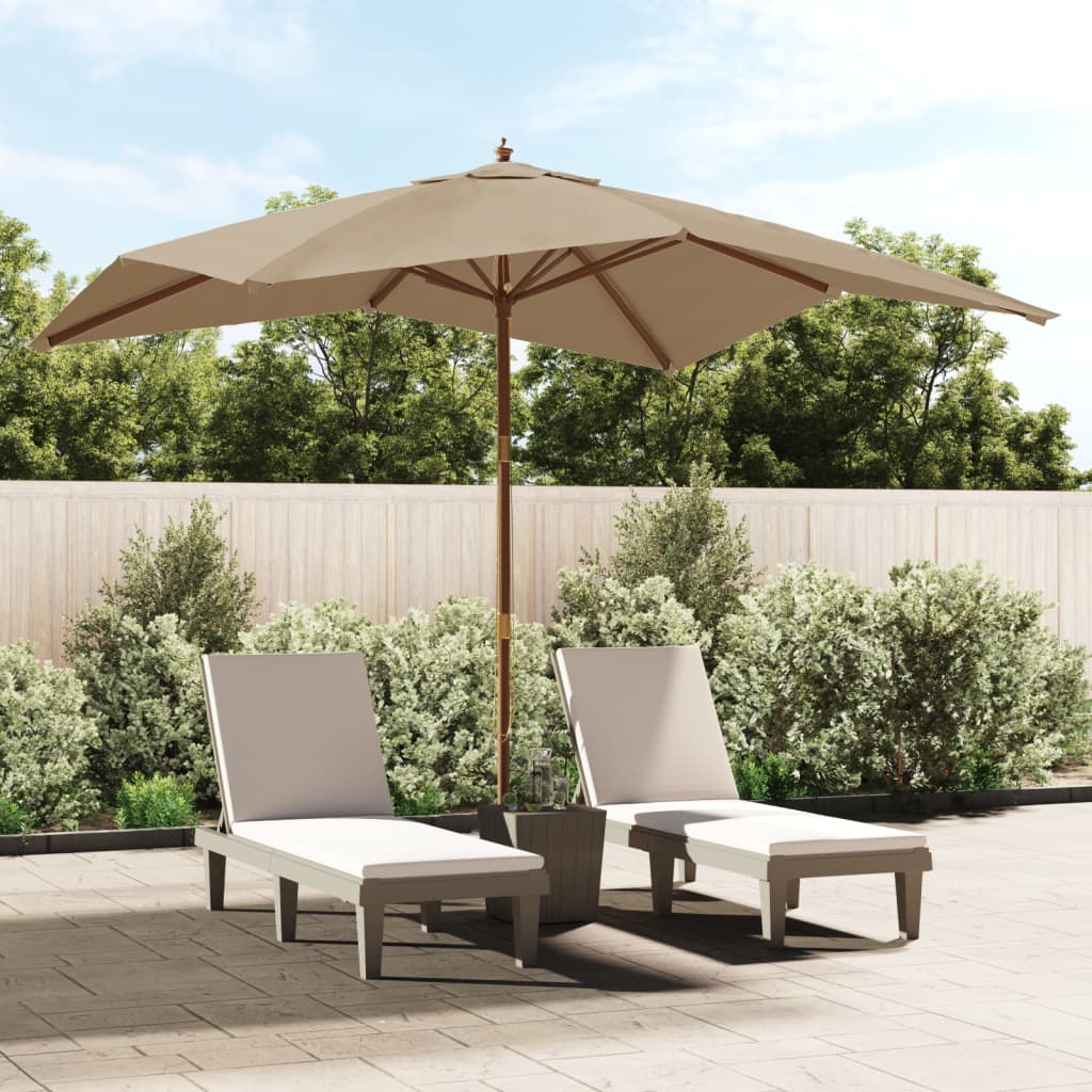Garden Parasol With Wooden Pole Bordeaux 300X300X273 Cm