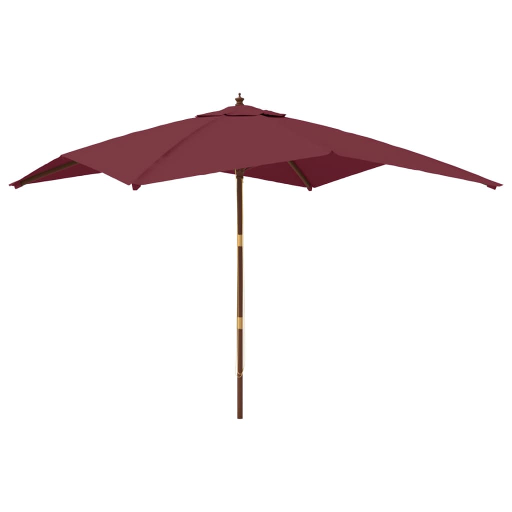 Garden Parasol With Wooden Pole Bordeaux 300X300X273 Cm