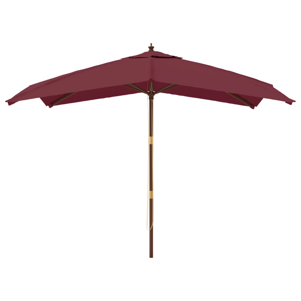 Garden Parasol With Wooden Pole Bordeaux 300X300X273 Cm