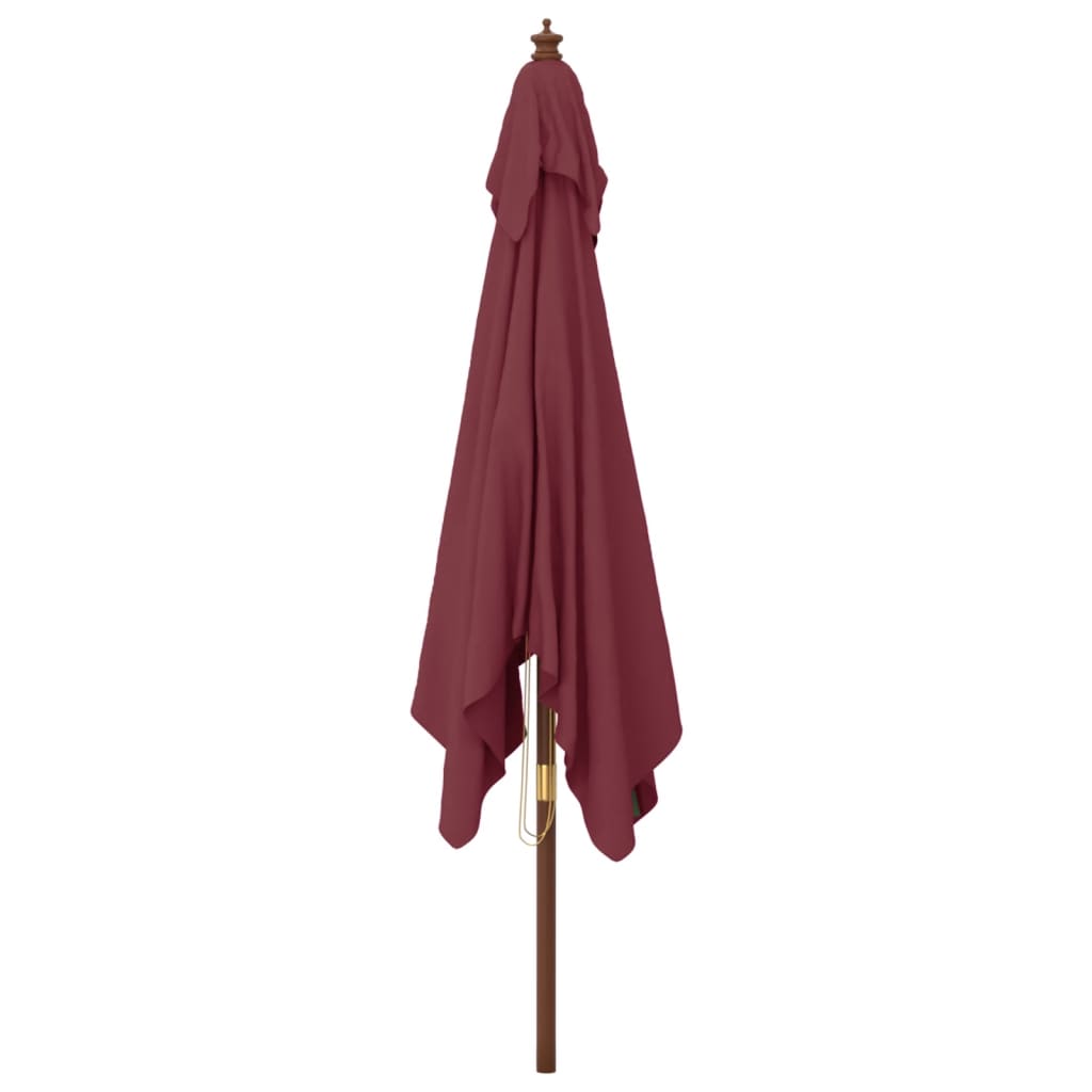 Garden Parasol With Wooden Pole Bordeaux 300X300X273 Cm