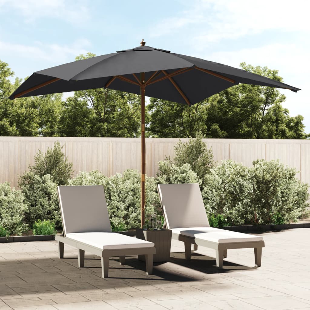 Garden Parasol With Wooden Pole Bordeaux 300X300X273 Cm