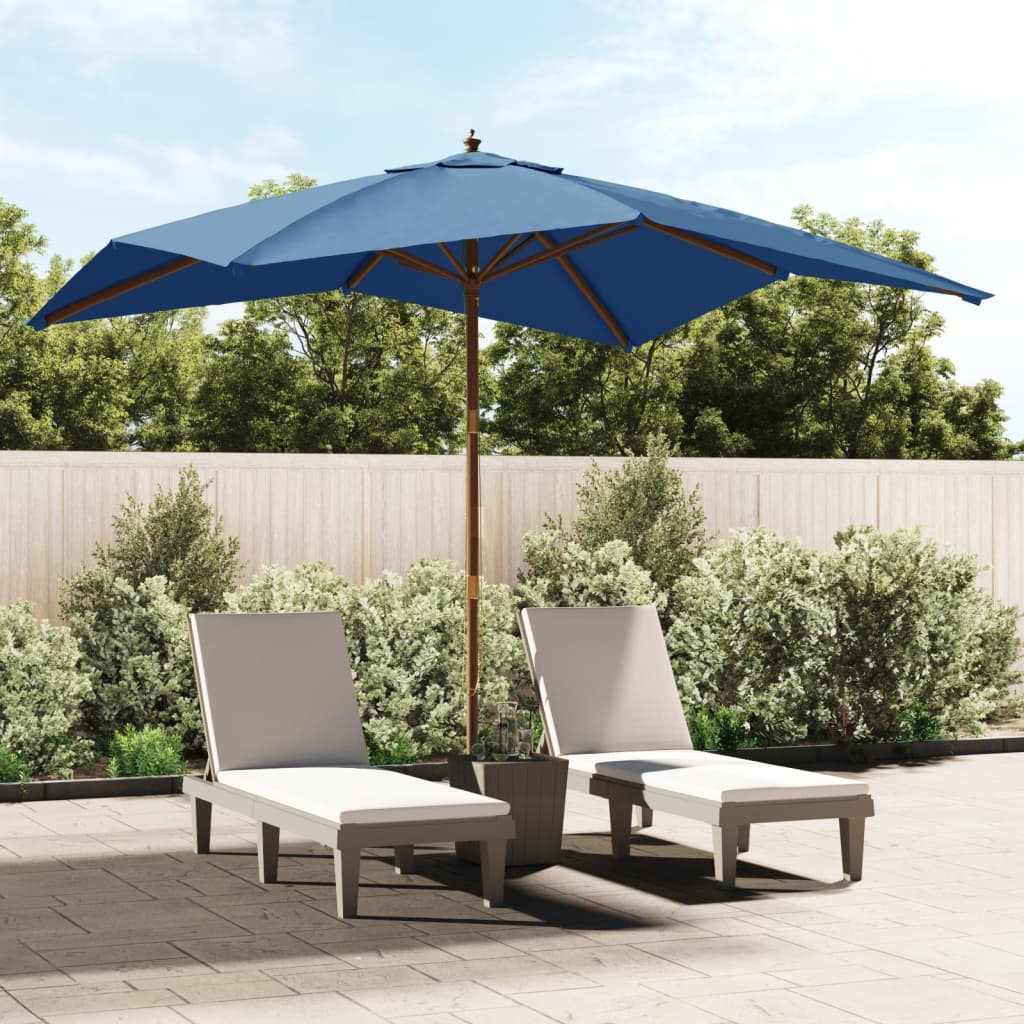 Garden Parasol With Wooden Pole Bordeaux 300X300X273 Cm