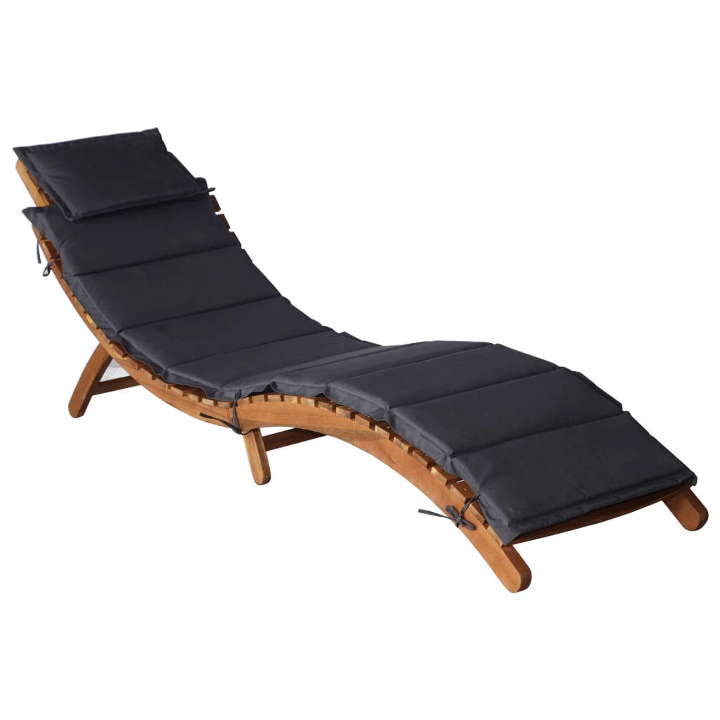 Sun Loungers 2 Pcs With Cushions Solid Wood Acacia