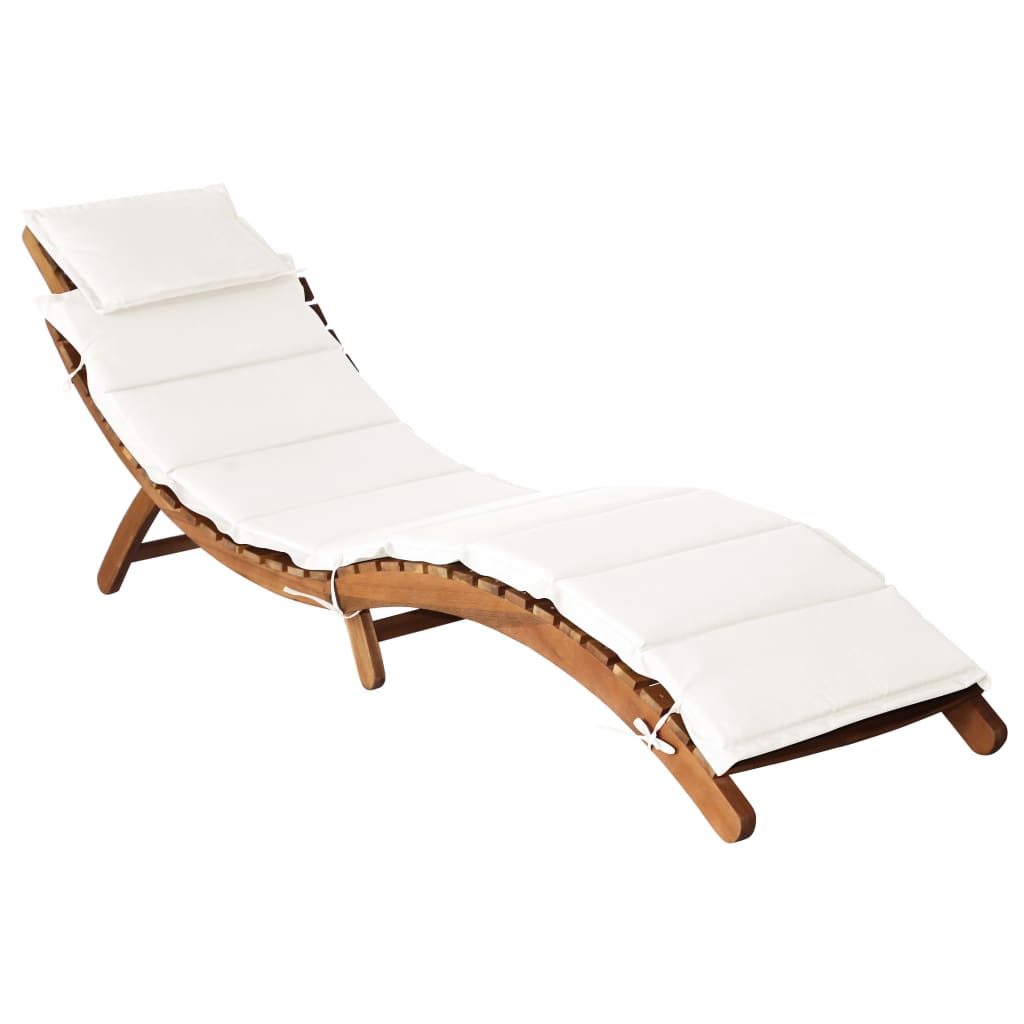 Sun Loungers 2 Pcs With Cushions Solid Wood Acacia